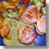 Schweinefilet mit Pestosoße